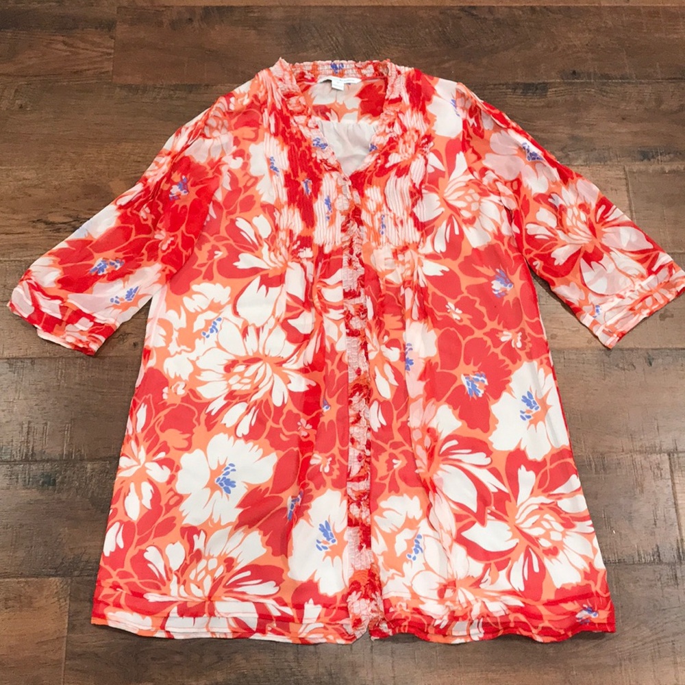 DVF red floral dress size 10